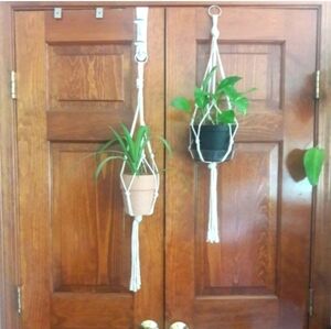Macrame Plant Hangers Set of 2 Boho Luxe Hippie Chic 70s Pothos Plant SPRING